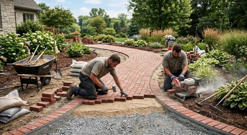 Brick Landscaping Installation in West Hartford, CT