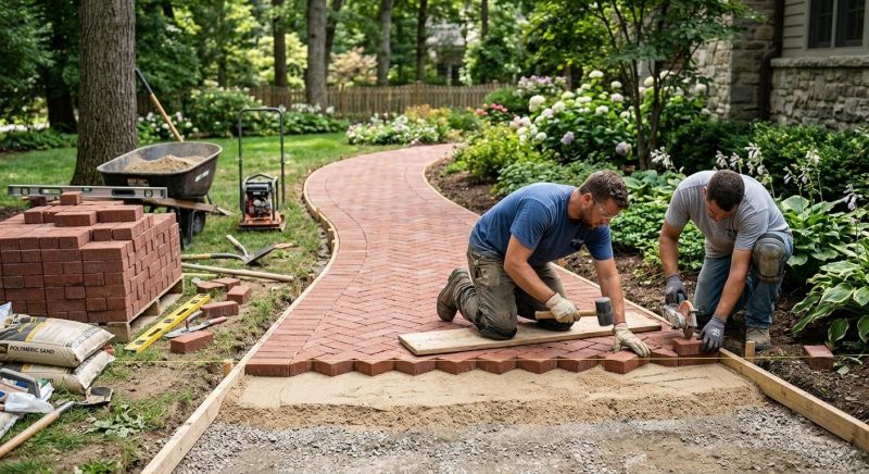 Brick Walkway Installation in West Hartford, CT