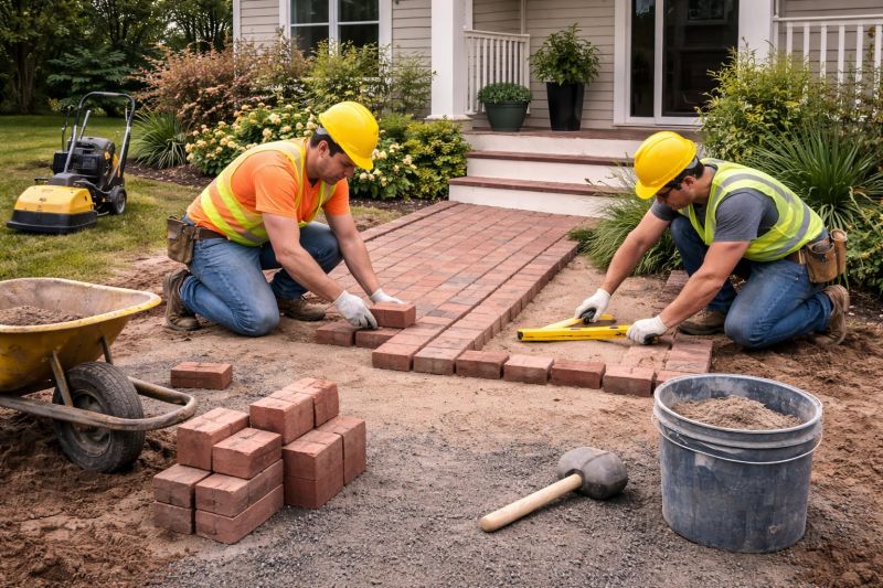 Brick Walkway Installation in West Hartford, CT